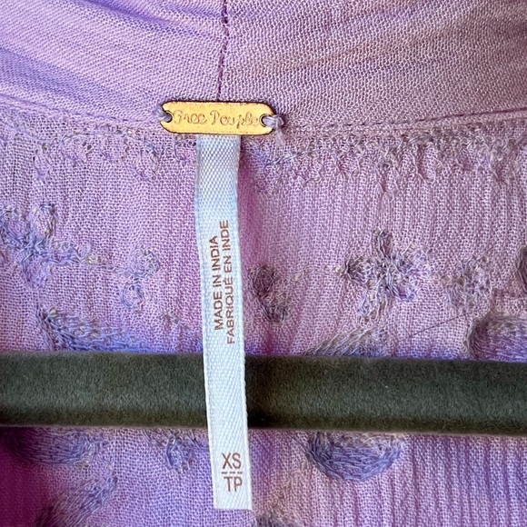 Free People Embroidered High Waist Midi Lilac Dress Size XS NWOT - Picture 9 of 11